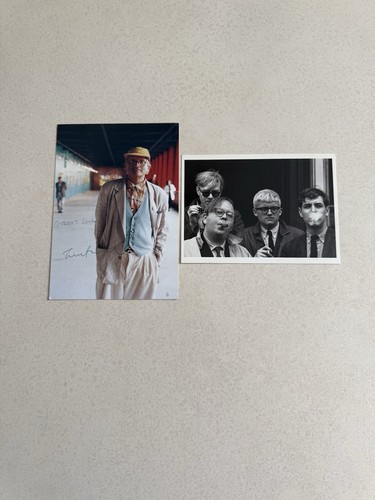 David hockney signed post card - signed,