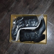 Dingo Ladies Black Leather Slouch Western Cowboy Boots Size 9 M