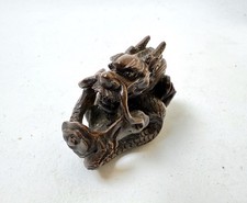 Fine Japanese carved wood netsuke Dragon