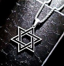 Classic Stainless Steel Hollow Magen Star Of David Unisex Pendant Necklace