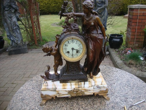 Antique french figural mantel - figural,