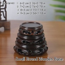 Round Wooden Base Small Teapot Stone Bonsai Pedestal Craftwork Display Stand