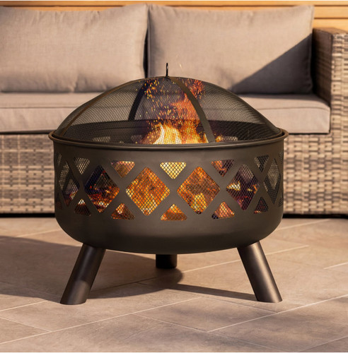 Large round black - black, fire