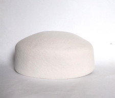 Wool Felt Pillbox Hat Jackie O pillbox style hat base untrimmed in Winter White