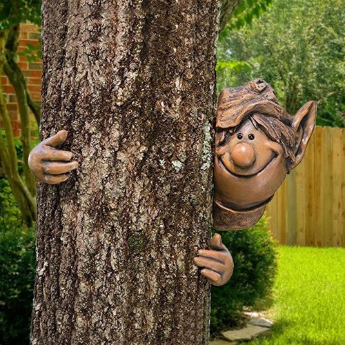 Garden elf tree peeker outdoor - elf,