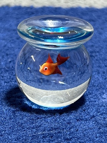 Murano glass fishbowl blue - , w/