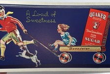 Advertising Ink Blotter  Quaker Sugar Kids In Speedster Wagon  C 1930