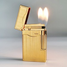S.T. Dupont Le Grand Double Flame Lighter Brushed Ping Sound Smoking Cigars Tool