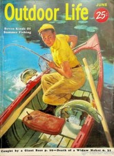 Outdoor Life June 1955 Sporting Hunting Fishing Bass Boating Pike Lake Cover 
