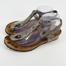 Papillio Birk Birkenstock Wedge Sandals US 8 or 8.5 or 39 Metallic Snake Ashley