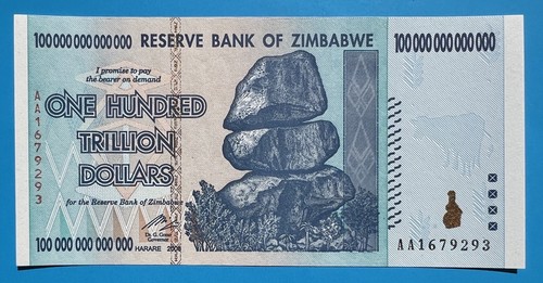 Zimbabwe 100 trillion dollars - 100,
