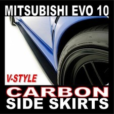 Carbon V2 Side Skirt Extensions Skirts Set FOR Mitsubishi Evo EVOLUTION 10 Evo X