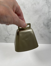 Small Metal Cow Bell 9cm Gold