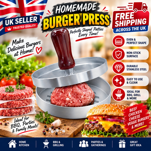 Burger press round stainless - press,