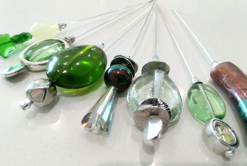 Green hat pins emerald - green,