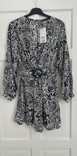 Zara black white floral - black,