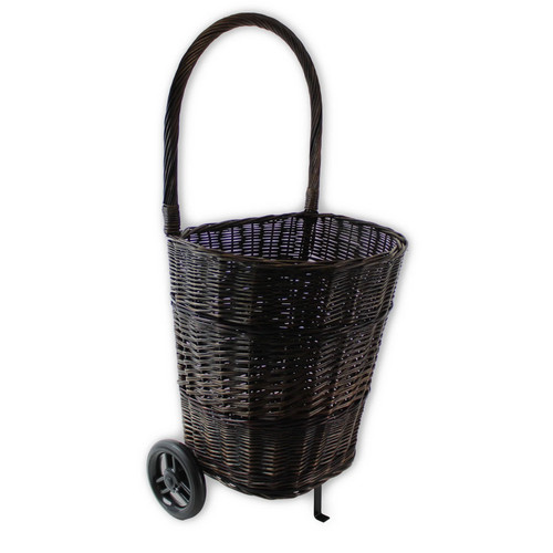 Wicker trolley basket - wicker,