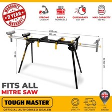 Universal Mitre Saw Stand Workshop Adjustable Folding Legs Quick Release Clamps