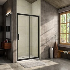 Black Sliding Shower Door Walk In Screen 8mm tempered Safety NANO GlassEnclosure