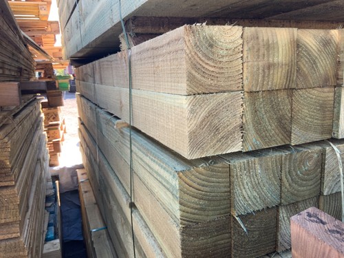 New timber garden post green - post,