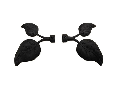 Black curtain pole - leaf, 20mm