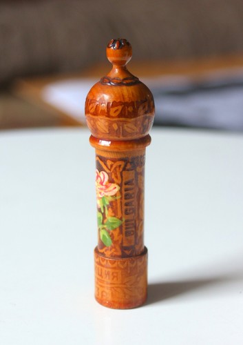 Vintage wooden perfume rose - wooden,