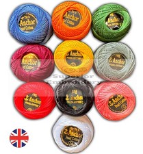10 x Anchor Pearl Cotton Embroidery Crochet Thread balls size 8, 85m UK
