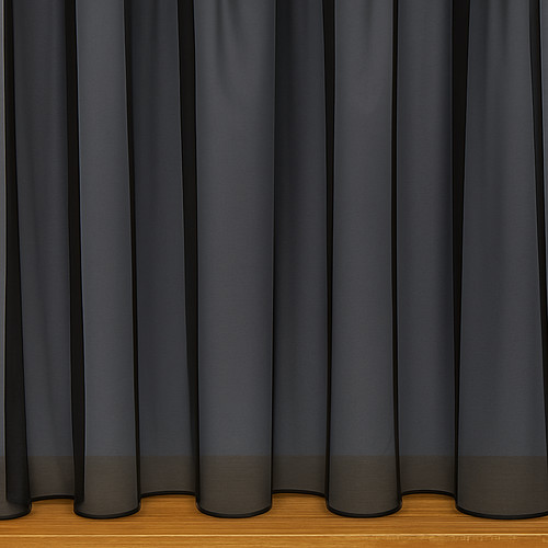 Net curtains plain black - net,