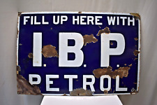 Vintage Indo-Burma Petroleum Sign Board Porcelain Enamel Petrol Advertise 30X20"