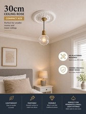 30cm ceiling rose white - rose,