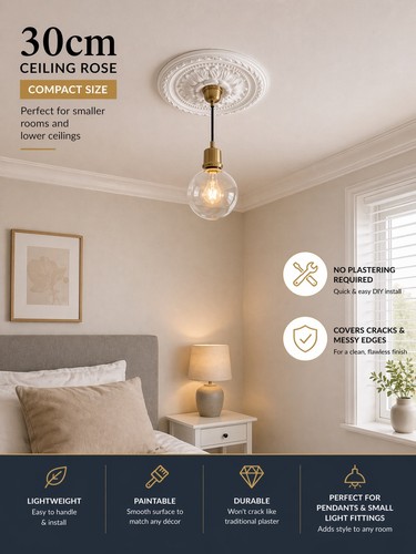 30cm ceiling rose - ceiling, white