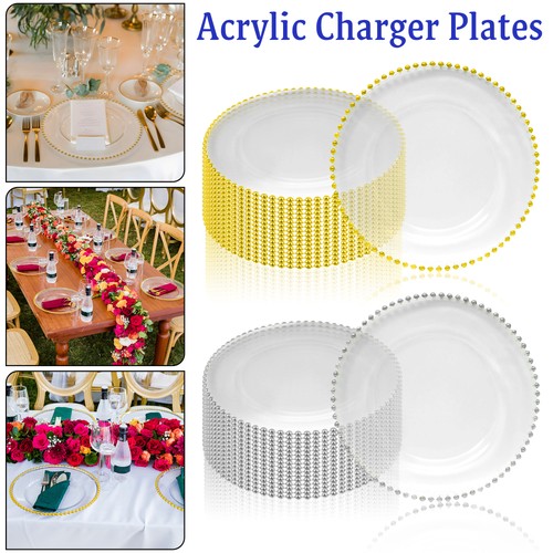 Acrylic beaded charger - charger, plates