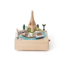 Wooderful Life Paris Eiffel Tower Seine River Music Box - World City Music Box