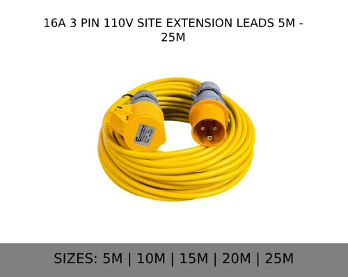 110v yellow extension lead - extension,