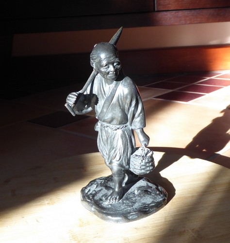 Japanese cast bronze farmer - japanese,