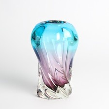 Czech Glass Vase Turned Emanuel Beranek 1960-70 SKLO Union Skrdlovice