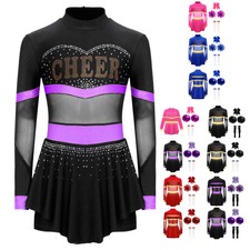 UK Girls School Cheer Leader Uniforms Halloween Christmas Cheerleading Cosplay
