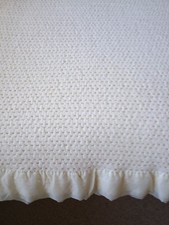 Vintage Witney England Acrylic Cellular  Cream  Blanket  80" x 84"  VG cond.