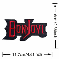 bon Jovi - Embroidered Sew/Iron On Patch - Rock / Heavy Metal Band 