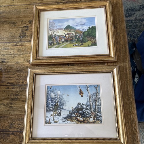 Two framed prints shooting - two,