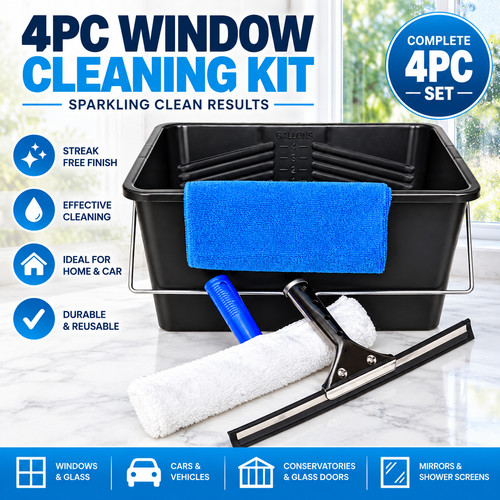 4pc window cleaning kit - cleaning, 12"