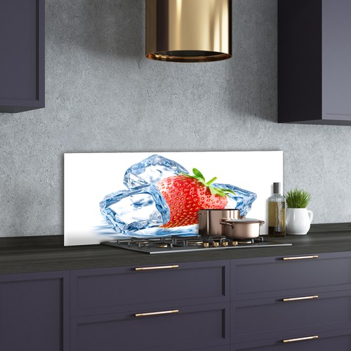 Kitchen glass splashback - kitchen,