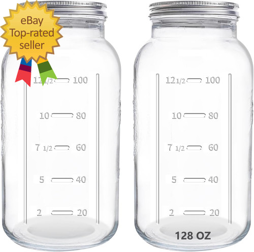 128 mason jars extra wide - 128, oz