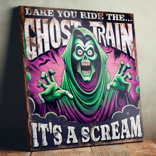 Ghost train sign - ghost,