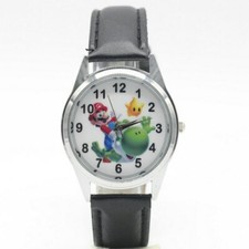 Super Mario Wrist Watch Leather Strap Boys Girls Children Gift Stocking 