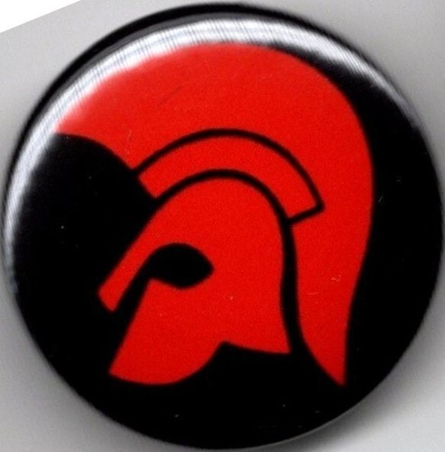 Trojan skinhead pin button - trojan,