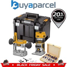 Dewalt DCW604NT 18v XR Brushless Laminate Trimmer 1/4" Router + Plunge Base +Set