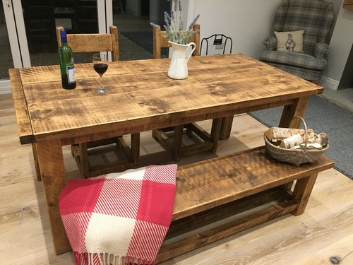 Farmhouse rustic table bench - table, &