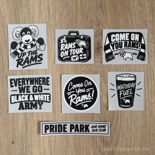 Derby county sticker set - derby,