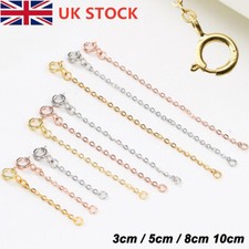 925 Sterling Silver Extender Extension Chain Lobster Clasp For Necklace Bracelet